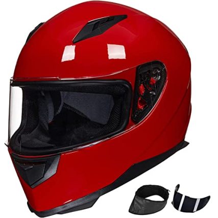 Red Full Face Motorcycle Helmet